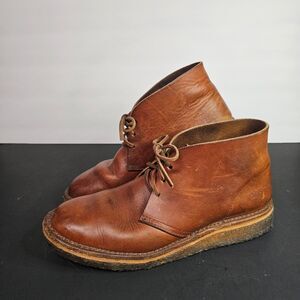 Men's Bull Ride Casuals Brown Leather Chukka Boots Size 9 Leather Laces